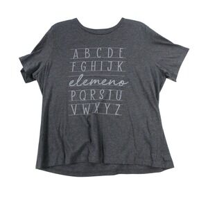 Elemeno Alphabet Graphic T-Shirt XL Gray Heather Short Sleeve Teacher Tee